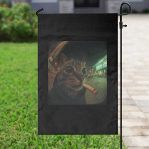 Funny Smoking Cat Garden Flag Retro 90s Grunge Cat Selfie Streetwear Meme TS10 Print Your Wear