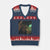 Funny Smoking Cat V-Neck Knit Sweater Vest Retro 90s Grunge Cat Selfie Streetwear Meme TS10 Navy Red Print Your Wear