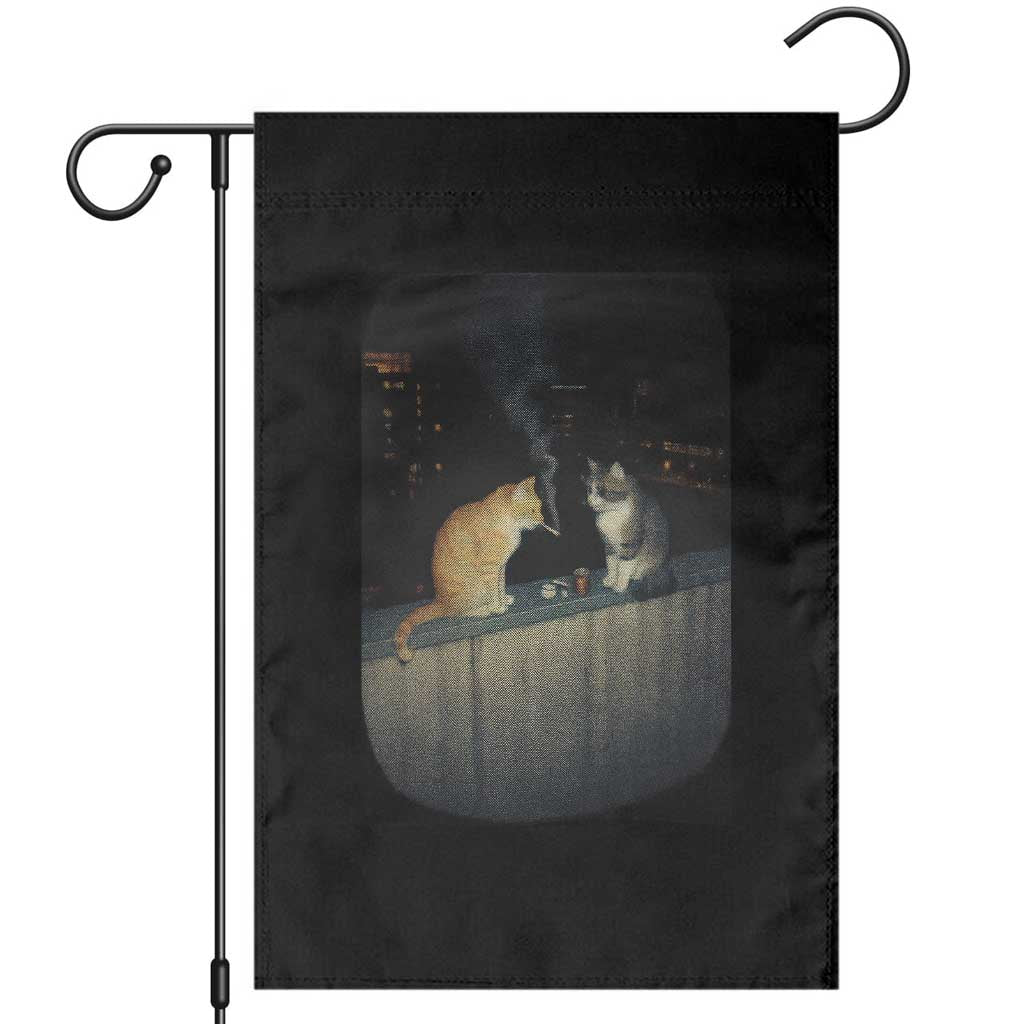 Funny Smoking Cat Garden Flag Retro 90s Grunge Kitty Streetwear Meme TS10 Black Print Your Wear