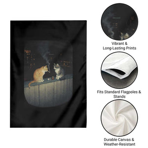 Funny Smoking Cat Garden Flag Retro 90s Grunge Kitty Streetwear Meme TS10 Print Your Wear