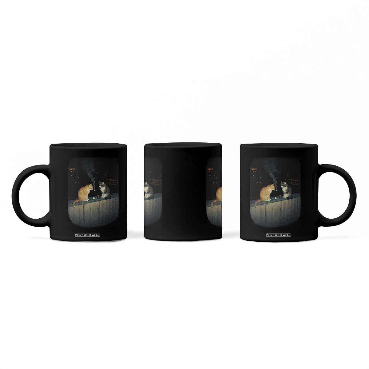 Funny Smoking Cat Coffee Mug Retro 90s Grunge Kitty Streetwear Meme TS10 Print Your Wear