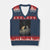 Funny Smoking Cat V-Neck Knit Sweater Vest Retro 90s Grunge Kitty Streetwear Meme TS10 Navy Red Print Your Wear
