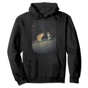 Funny Smoking Cat Hoodie Retro 90s Grunge Kitty Streetwear Meme TS10 Black Print Your Wear