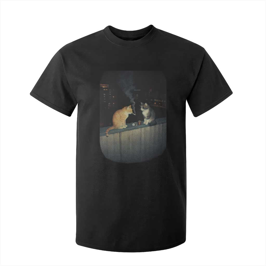 Funny Smoking Cat T Shirt For Kid Retro 90s Grunge Kitty Streetwear Meme TS10 Black Print Your Wear