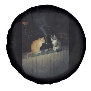 Funny Smoking Cat Spare Tire Cover Retro 90s Grunge Kitty Streetwear Meme TS10 Print Your Wear
