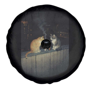 Funny Smoking Cat Spare Tire Cover Retro 90s Grunge Kitty Streetwear Meme TS10 Print Your Wear