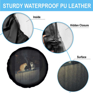 Funny Smoking Cat Spare Tire Cover Retro 90s Grunge Kitty Streetwear Meme TS10 Print Your Wear