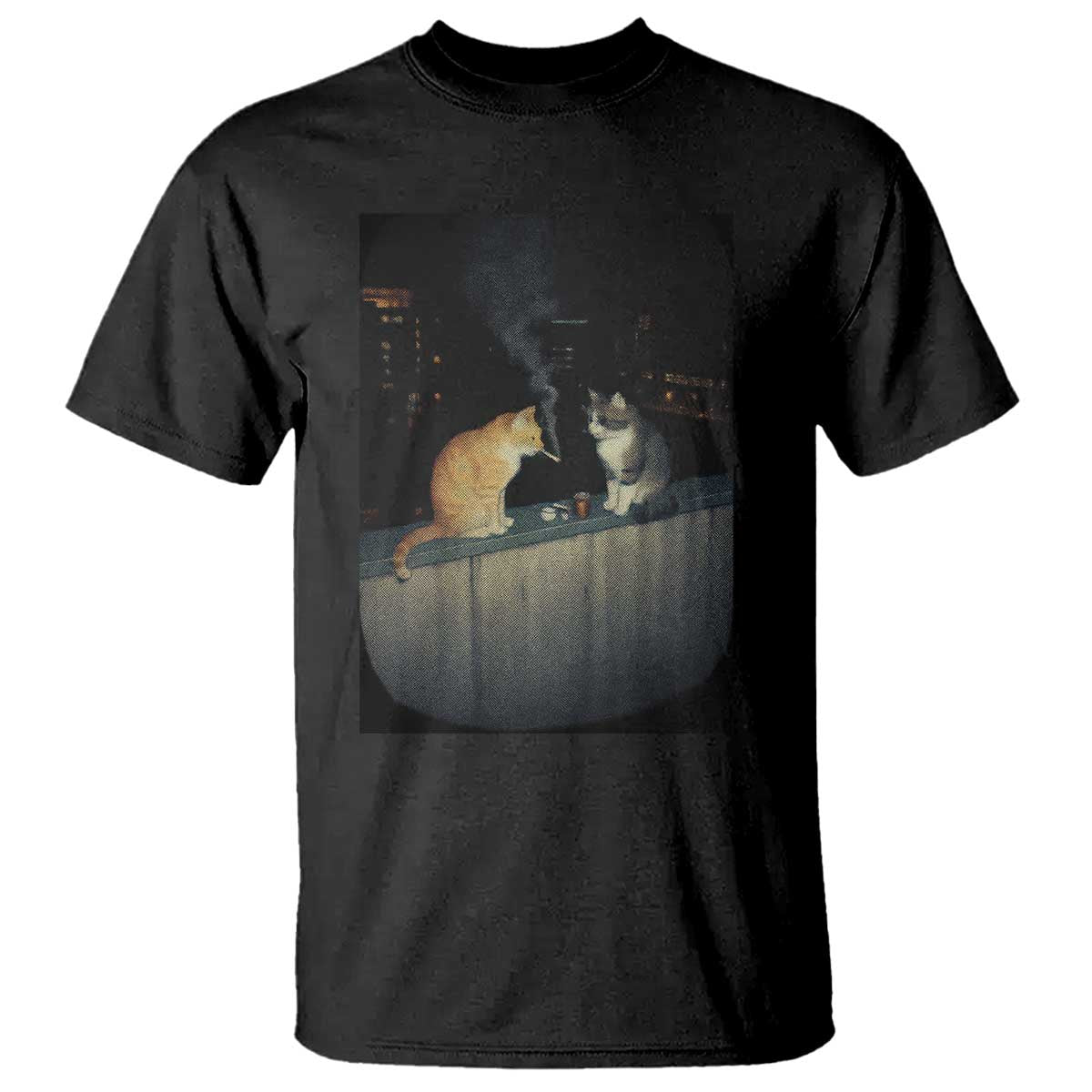 Funny Smoking Cat T Shirt Retro 90s Grunge Kitty Streetwear Meme TS10 Black Print Your Wear