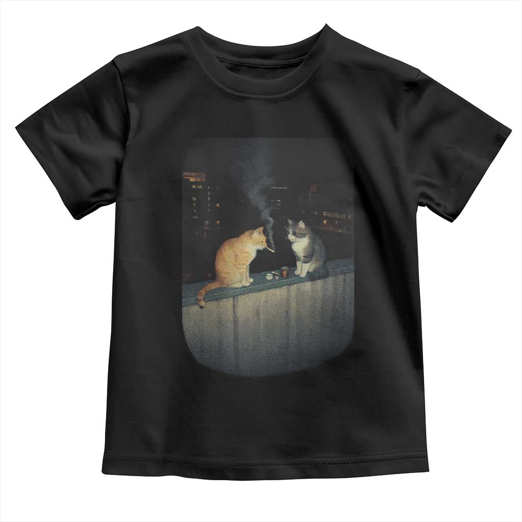 Funny Smoking Cat Toddler T Shirt Retro 90s Grunge Kitty Streetwear Meme TS10 Black Print Your Wear