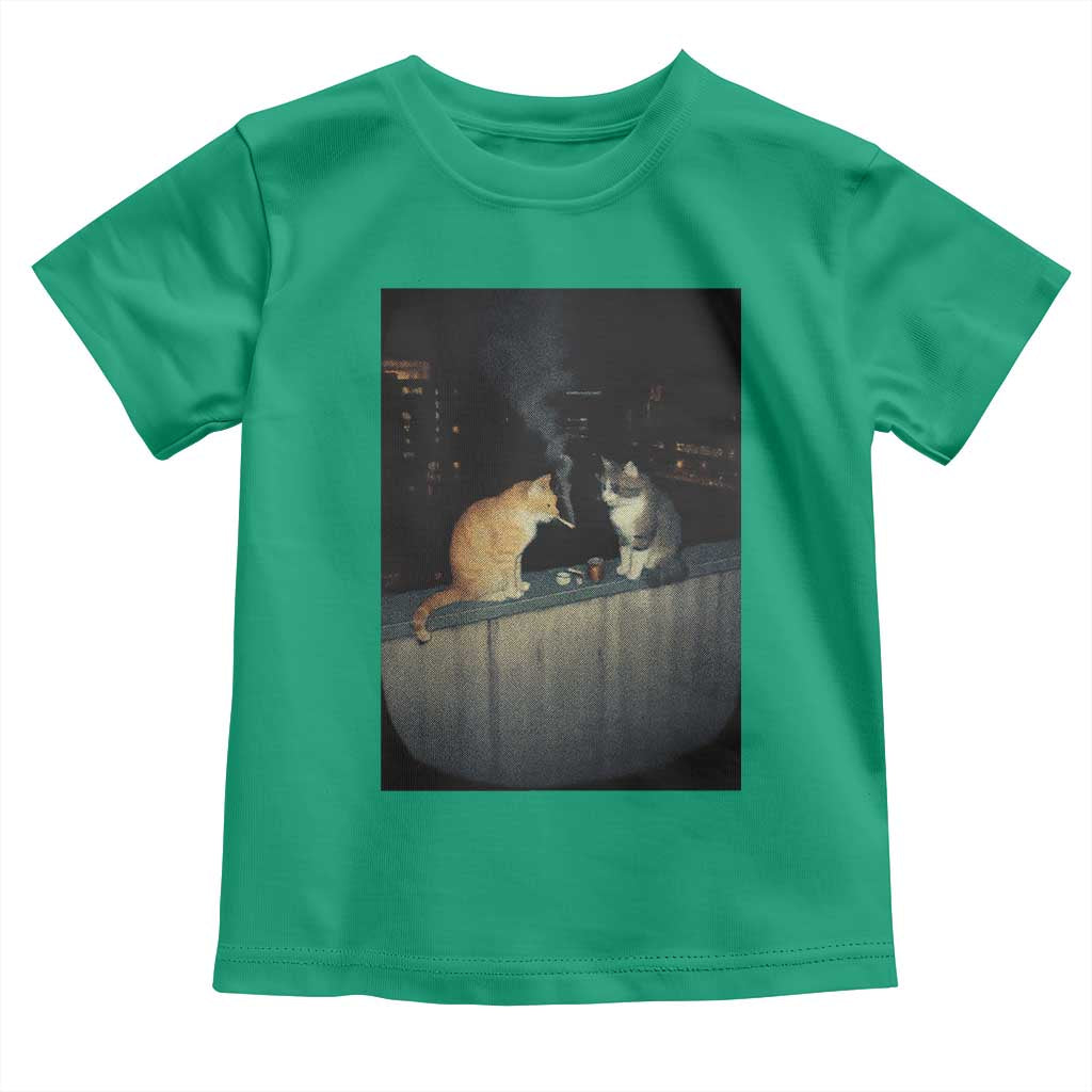 Funny Smoking Cat Toddler T Shirt Retro 90s Grunge Kitty Streetwear Meme TS10 Irish Green Print Your Wear