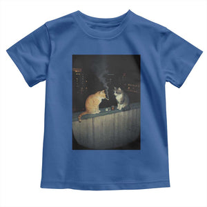 Funny Smoking Cat Toddler T Shirt Retro 90s Grunge Kitty Streetwear Meme TS10 Royal Blue Print Your Wear