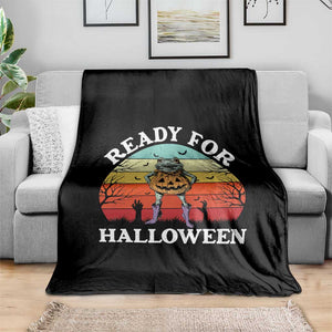 Funny Halloween Frog Throw Blanket Retro Spooky Season Funny Frogs Costume TS10 Print Your Wear