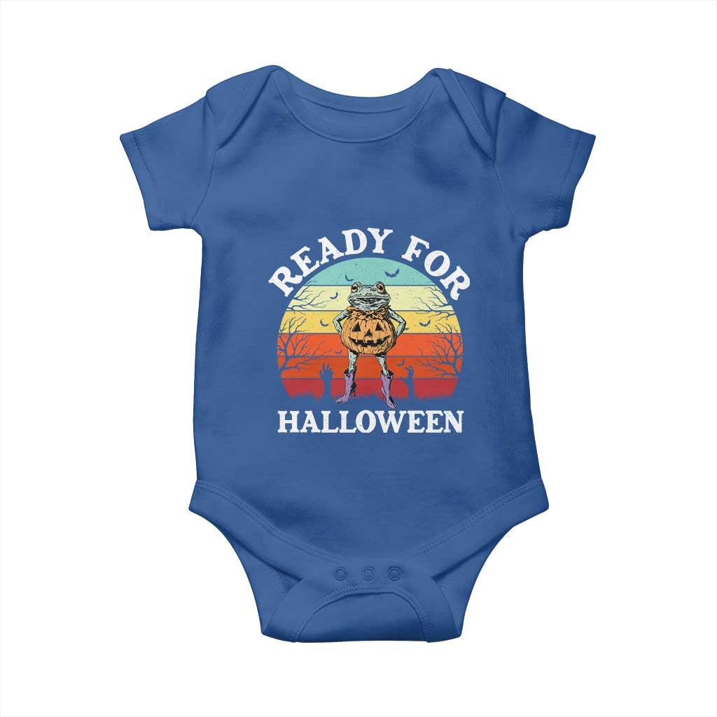 Funny Halloween Frog Baby Onesie Retro Spooky Season Funny Frogs Costume TS10 Royal Blue Print Your Wear