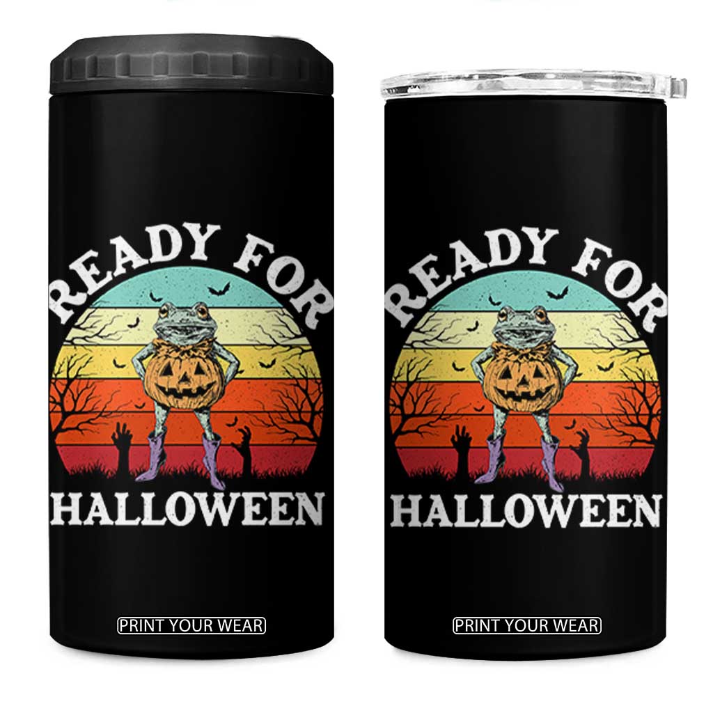 Funny Halloween Frog 4 in 1 Can Cooler Tumbler Retro Spooky Season Funny Frogs Costume TS10 One Size: 16 oz Black Print Your Wear