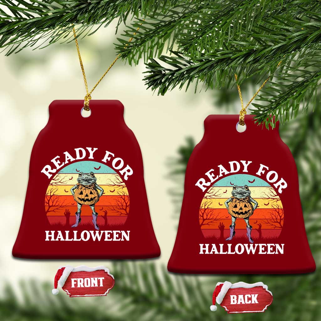 Funny Halloween Frog Ceramic Ornament Retro Spooky Season Funny Frogs Costume TS10 Print Your Wear