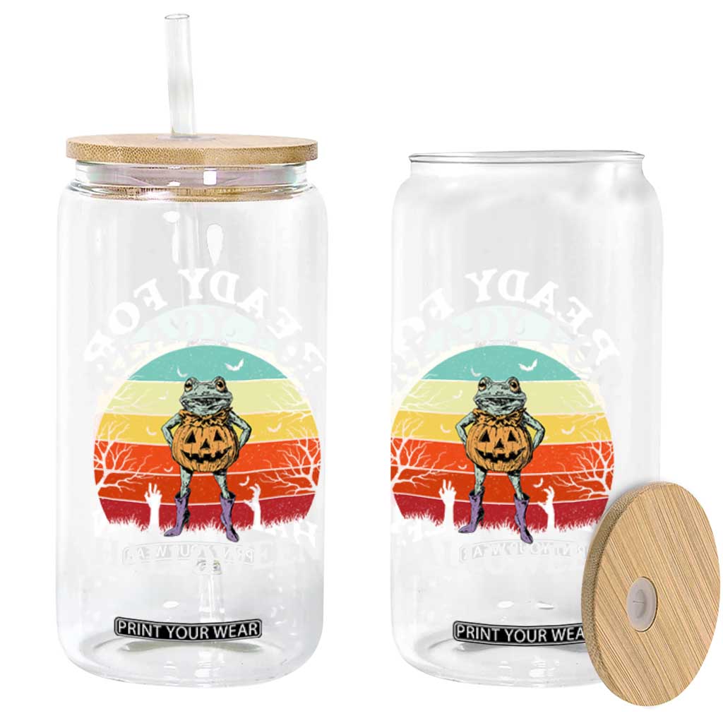 Funny Halloween Frog Glass Can Retro Spooky Season Funny Frogs Costume TS10 Print Your Wear