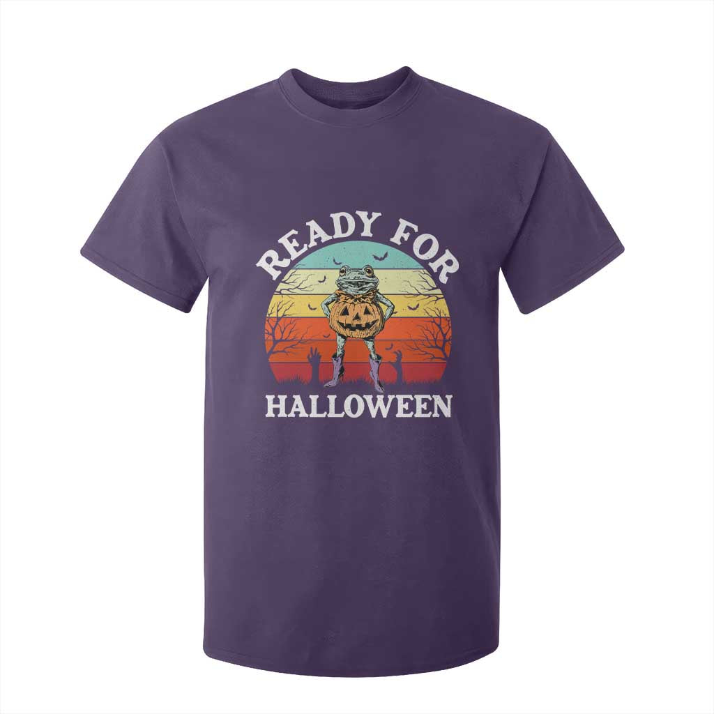 Funny Halloween Frog T Shirt For Kid Retro Spooky Season Funny Frogs Costume TS10 Purple Print Your Wear