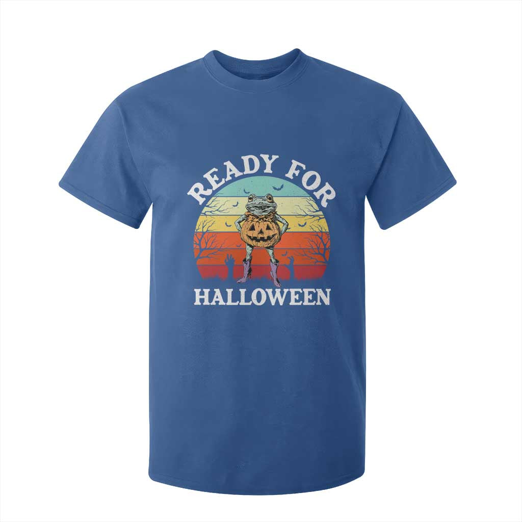 Funny Halloween Frog T Shirt For Kid Retro Spooky Season Funny Frogs Costume TS10 Royal Blue Print Your Wear