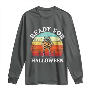 Funny Halloween Frog Long Sleeve Shirt Retro Spooky Season Funny Frogs Costume TS10 Dark Heather Print Your Wear