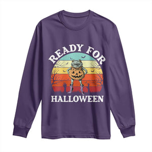 Funny Halloween Frog Long Sleeve Shirt Retro Spooky Season Funny Frogs Costume TS10 Purple Print Your Wear