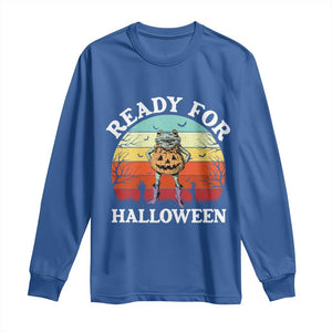 Funny Halloween Frog Long Sleeve Shirt Retro Spooky Season Funny Frogs Costume TS10 Royal Blue Print Your Wear