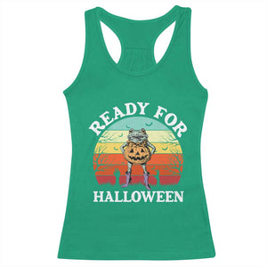 Funny Halloween Frog Racerback Tank Top Retro Spooky Season Funny Frogs Costume TS10 Irish Green Print Your Wear