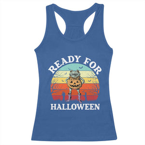 Funny Halloween Frog Racerback Tank Top Retro Spooky Season Funny Frogs Costume TS10 Royal Blue Print Your Wear