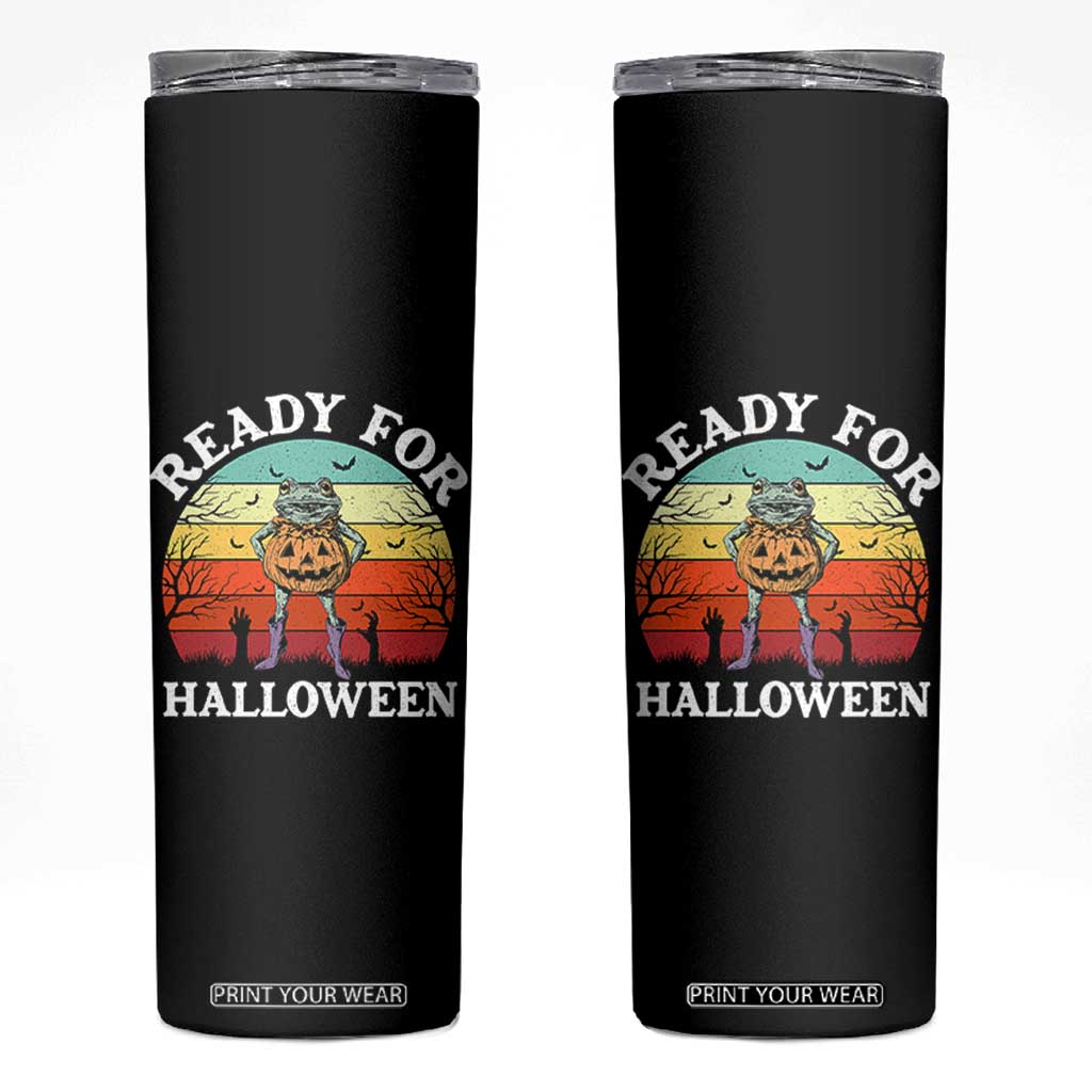 Funny Halloween Frog Skinny Tumbler Retro Spooky Season Funny Frogs Costume TS10 Black Print Your Wear