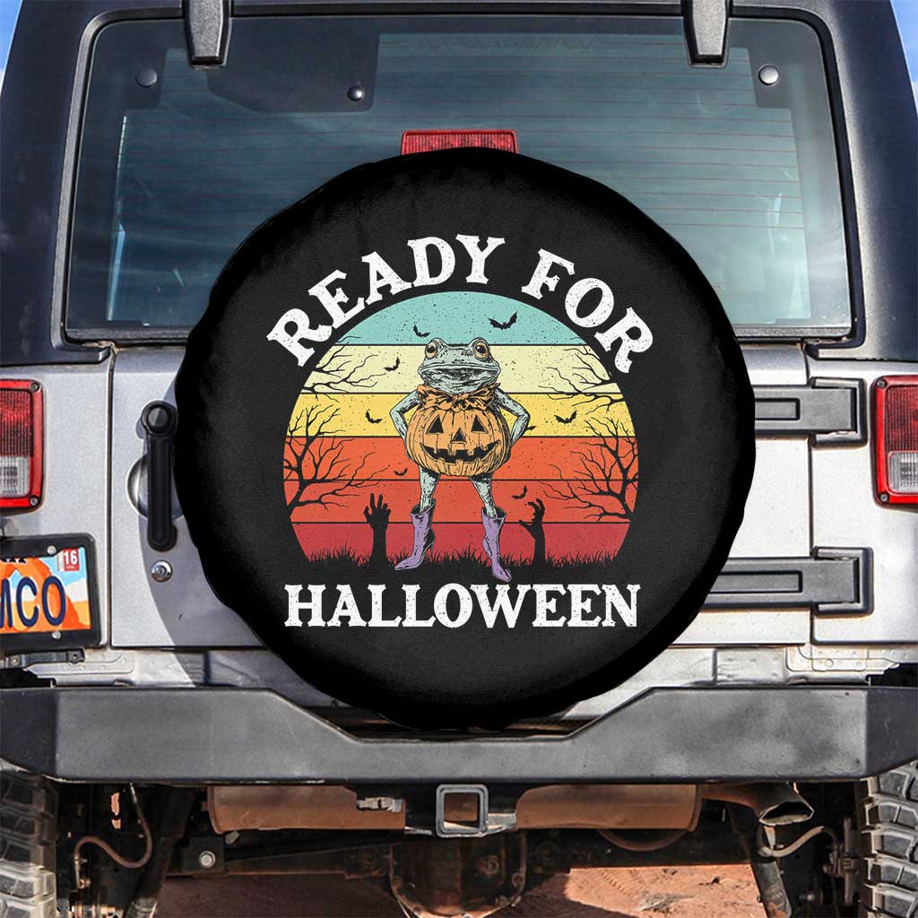 Funny Halloween Frog Spare Tire Cover Retro Spooky Season Funny Frogs Costume TS10 No hole Black Print Your Wear