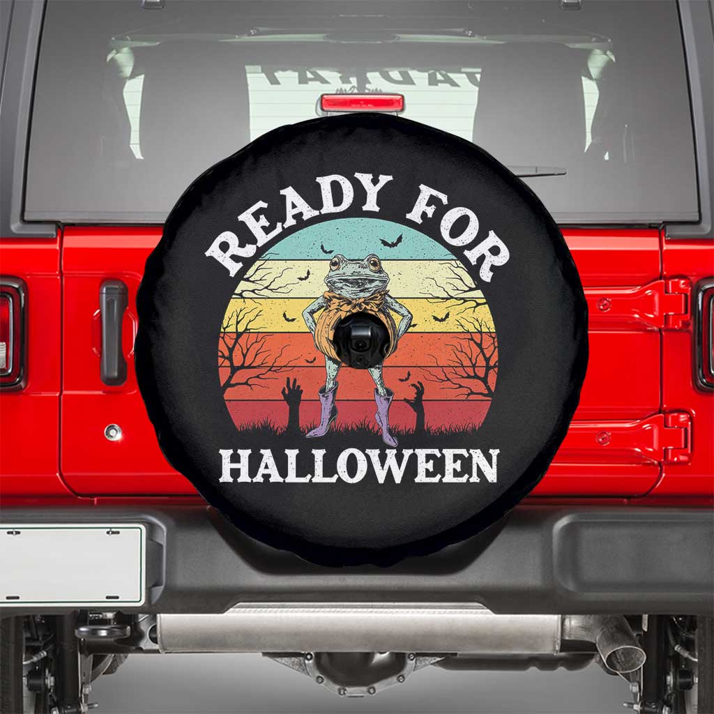 Funny Halloween Frog Spare Tire Cover Retro Spooky Season Funny Frogs Costume TS10 Black Print Your Wear