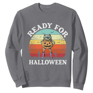 Funny Halloween Frog Sweatshirt Retro Spooky Season Funny Frogs Costume TS10 Charcoal Print Your Wear