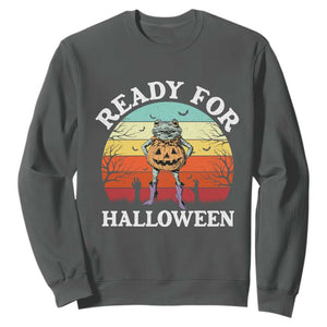 Funny Halloween Frog Sweatshirt Retro Spooky Season Funny Frogs Costume TS10 Dark Heather Print Your Wear