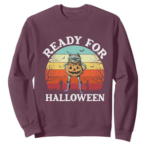 Funny Halloween Frog Sweatshirt Retro Spooky Season Funny Frogs Costume TS10 Maroon Print Your Wear