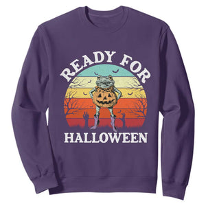 Funny Halloween Frog Sweatshirt Retro Spooky Season Funny Frogs Costume TS10 Purple Print Your Wear