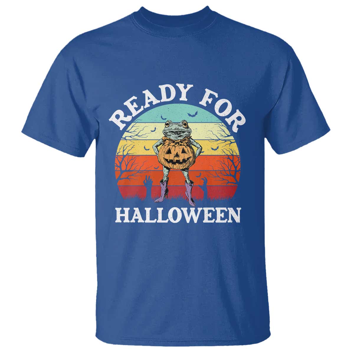 Funny Halloween Frog T Shirt Retro Spooky Season Funny Frogs Costume TS10 Royal Blue Print Your Wear