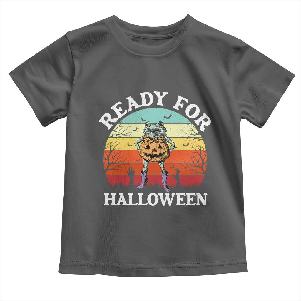 Funny Halloween Frog Toddler T Shirt Retro Spooky Season Funny Frogs Costume TS10 Dark Heather Print Your Wear