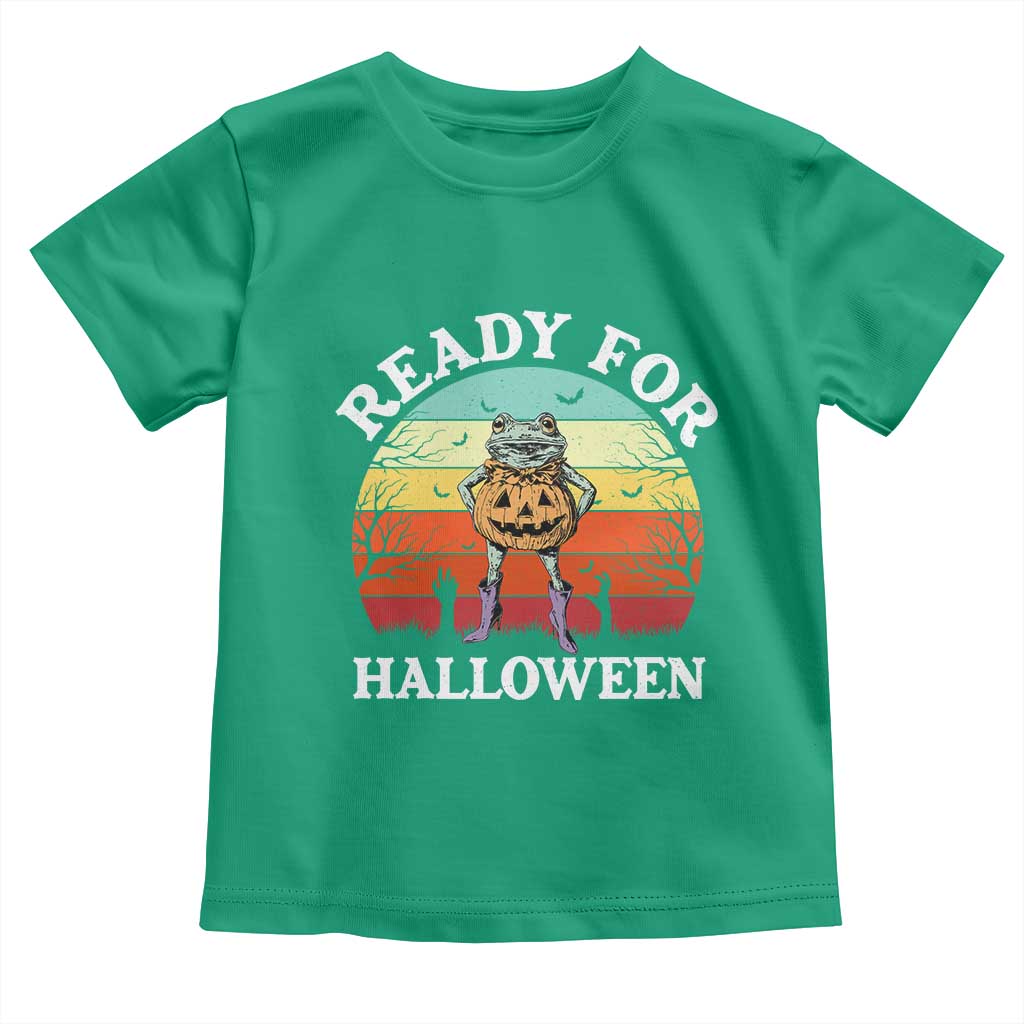 Funny Halloween Frog Toddler T Shirt Retro Spooky Season Funny Frogs Costume TS10 Irish Green Print Your Wear