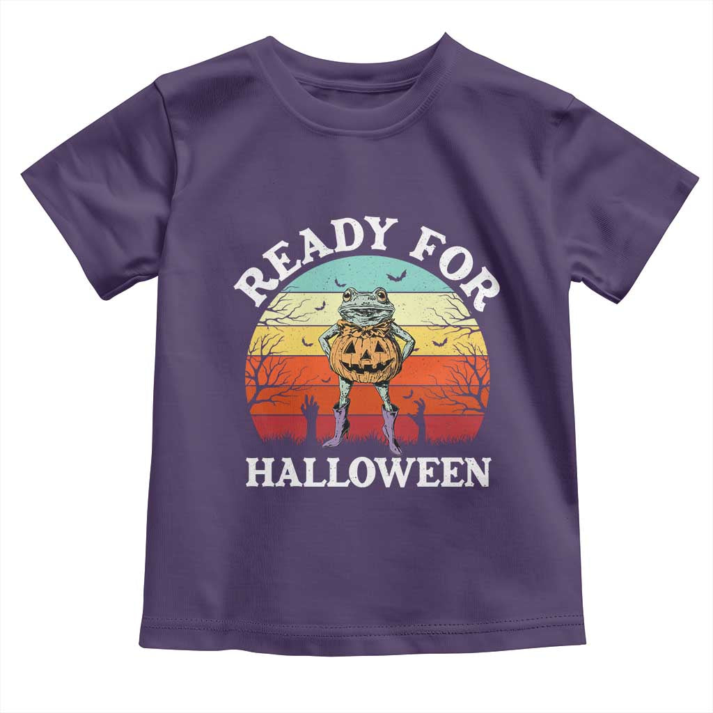 Funny Halloween Frog Toddler T Shirt Retro Spooky Season Funny Frogs Costume TS10 Purple Print Your Wear