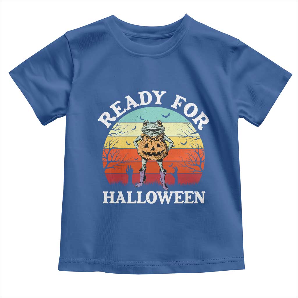 Funny Halloween Frog Toddler T Shirt Retro Spooky Season Funny Frogs Costume TS10 Royal Blue Print Your Wear