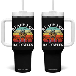 Funny Halloween Frog Tumbler With Handle Retro Spooky Season Funny Frogs Costume TS10 One Size: 40 oz Black Print Your Wear