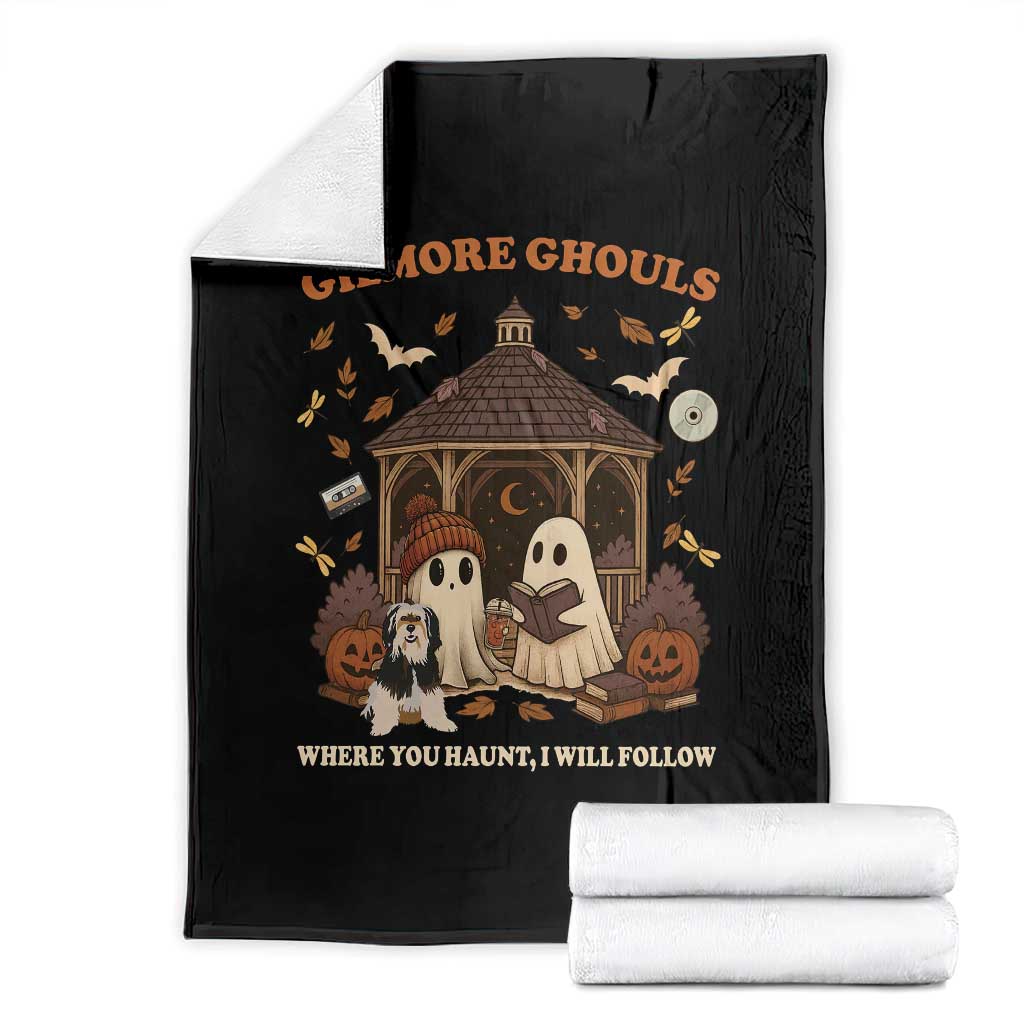 Gilmore Ghouls Halloween Throw Blanket Retro Book Lover Cute Ghost Fall Pumpkin TS10 Black Print Your Wear
