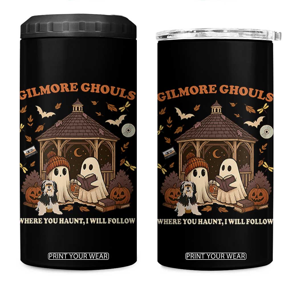Gilmore Ghouls Halloween 4 in 1 Can Cooler Tumbler Retro Book Lover Cute Ghost Fall Pumpkin TS10 One Size: 16 oz Black Print Your Wear