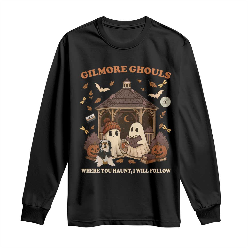 Gilmore Ghouls Halloween Long Sleeve Shirt Retro Book Lover Cute Ghost Fall Pumpkin TS10 Black Print Your Wear