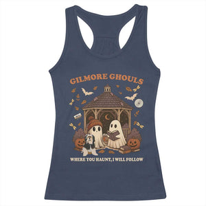 Gilmore Ghouls Halloween Racerback Tank Top Retro Book Lover Cute Ghost Fall Pumpkin TS10 Navy Print Your Wear