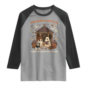 Gilmore Ghouls Halloween Raglan Shirt Retro Book Lover Cute Ghost Fall Pumpkin TS10 Sport Gray Black Print Your Wear