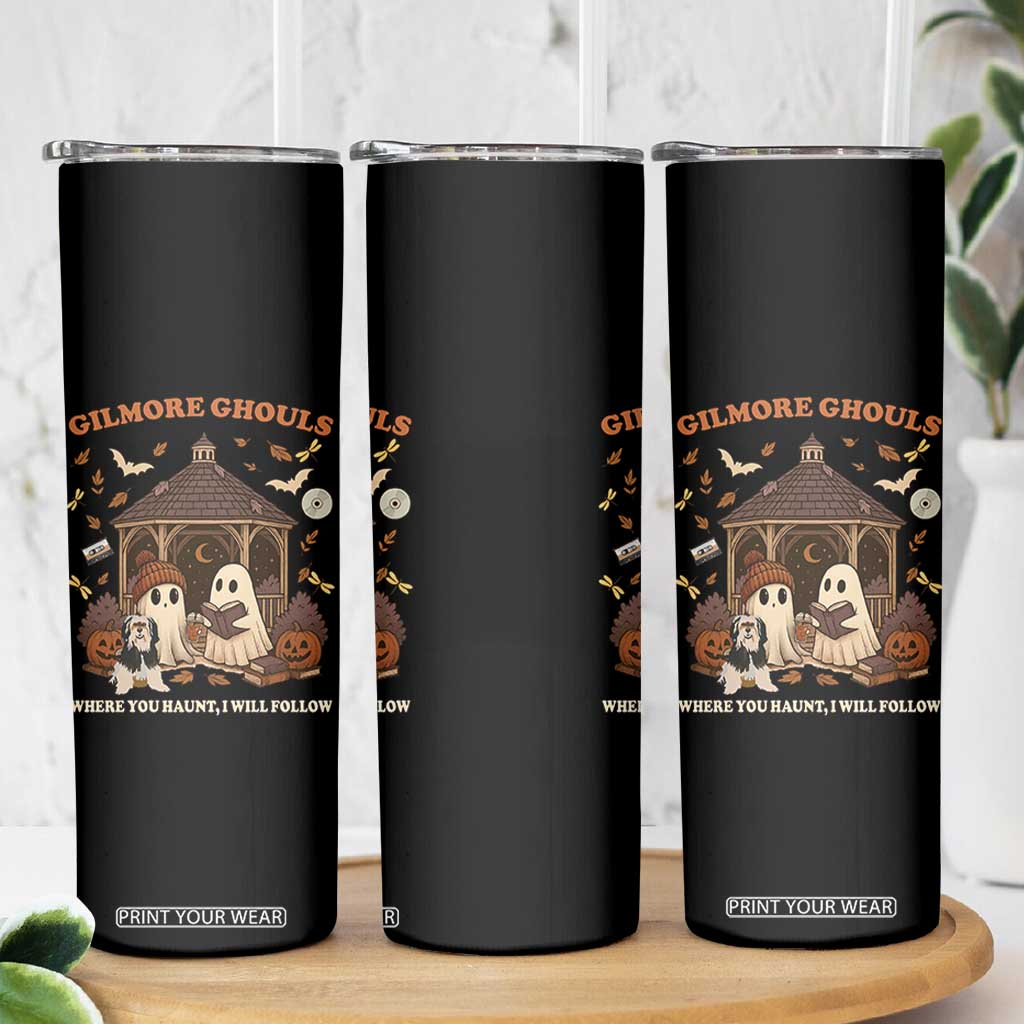 Gilmore Ghouls Halloween Skinny Tumbler Retro Book Lover Cute Ghost Fall Pumpkin TS10 Print Your Wear