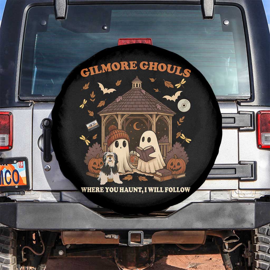 Gilmore Ghouls Halloween Spare Tire Cover Retro Book Lover Cute Ghost Fall Pumpkin TS10 No hole Black Print Your Wear