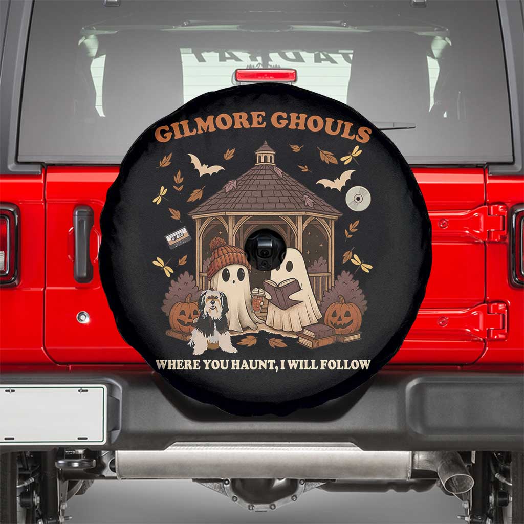 Gilmore Ghouls Halloween Spare Tire Cover Retro Book Lover Cute Ghost Fall Pumpkin TS10 Black Print Your Wear