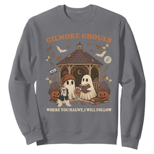 Gilmore Ghouls Halloween Sweatshirt Retro Book Lover Cute Ghost Fall Pumpkin TS10 Charcoal Print Your Wear