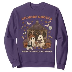 Gilmore Ghouls Halloween Sweatshirt Retro Book Lover Cute Ghost Fall Pumpkin TS10 Purple Print Your Wear